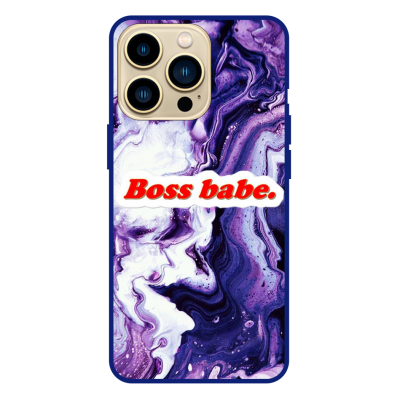 Husa IPhone 14 Pro Max, Protectie AntiShock, Marble, Boss Babe